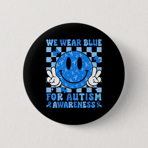 Bóton Redondo 5.08cm Eu Visto Azul Para A Consciência Autista Mês Homen