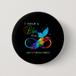 Bóton Redondo 5.08cm Eu Visto Azul Para A Consciência Autista Mês Homen