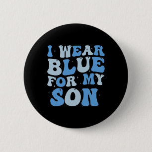 Bóton Redondo 5.08cm Eu Visto Azul Para O Meu Filho Autismo Consciência