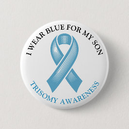 Bóton Redondo 5.08cm Eu Visto Azul para o meu Filho | Sensibilização pa