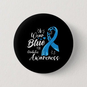 Bóton Redondo 5.08cm Eu Visto Azul Para Sensibilização Diabetes Tipo 1