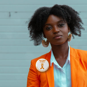 Bóton Redondo 5.08cm Eu visto laranja para mim mesma Esclerose Múltipla