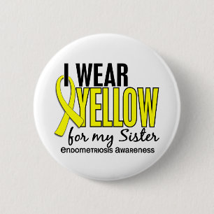 Bóton Redondo 5.08cm Eu visto o amarelo para minha endometriose da irmã