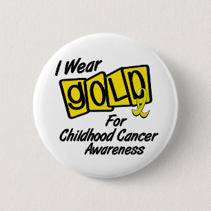 Bóton Redondo 5.08cm Eu visto o ouro para a CONSCIÊNCIA 8 do CANCER da