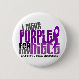 Bóton Redondo 5.08cm Eu visto o roxo para minha doença de Crohn da