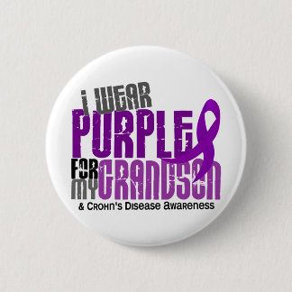 Bóton Redondo 5.08cm Eu visto o roxo para minha doença de Crohn do neto
