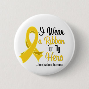 Bóton Redondo 5.08cm Eu visto uma fita para meu herói - Neuroblastoma
