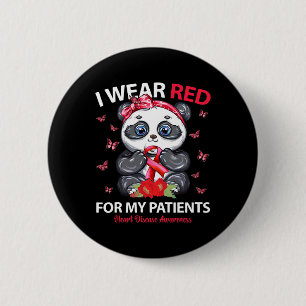 Bóton Redondo 5.08cm Eu Visto Vermelho Para Os Meus Pacientes Sensibili