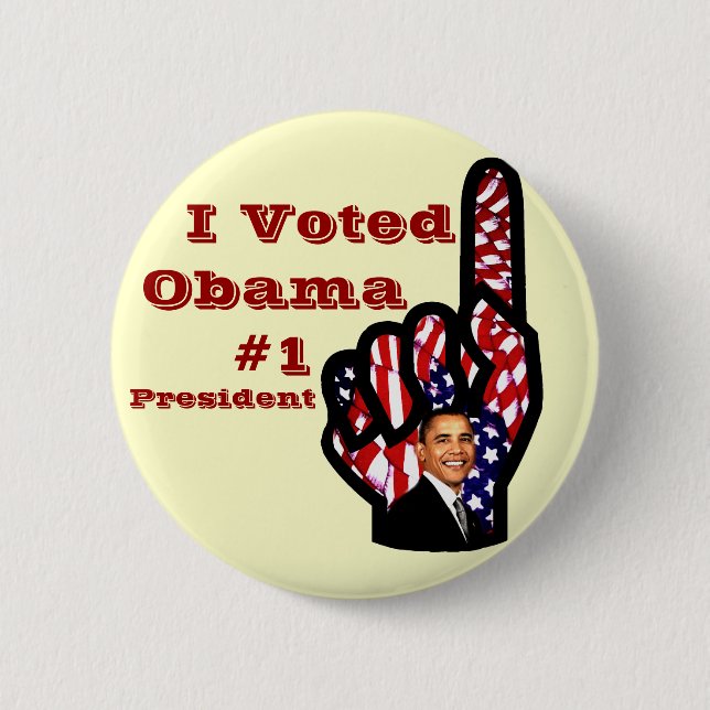 Bóton Redondo 5.08cm Eu Votei, Barack Obama_ (Frente)