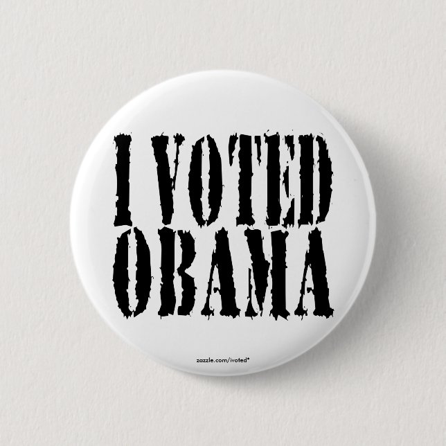Bóton Redondo 5.08cm Eu votei o botão de OBAMA (Frente)