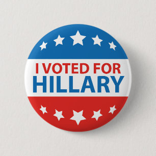 Bóton Redondo 5.08cm Eu votei para Hillary