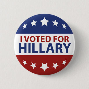 Bóton Redondo 5.08cm Eu votei para Hillary