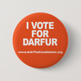 Bóton Redondo 5.08cm Eu voto para o botão de Darfur