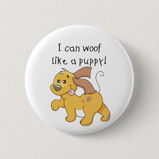 Bóton Redondo 5.08cm Eu Woof gosto do camiseta e dos presentes de um fi