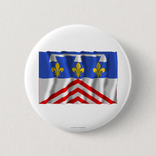 Bóton Redondo 5.08cm Eure-et-Loir que acena a bandeira
