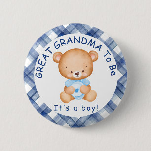 Bóton Redondo 5.08cm EXCELENTE GRANDMA para ser Chá de fraldas Xadrez a