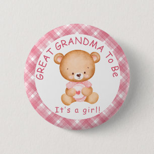 Bóton Redondo 5.08cm EXCELENTE GRANDMA para ser Chá de fraldas Xadrez r