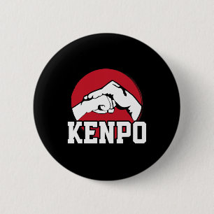 Bóton Redondo 5.08cm Excelente Kenpo Karate Fist Design Marcial Ar Japo