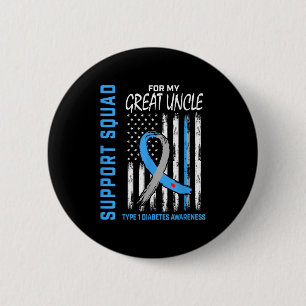Bóton Redondo 5.08cm Excelente Tio Tipo 1 Diabetes Shirt Usa Flag Suppo