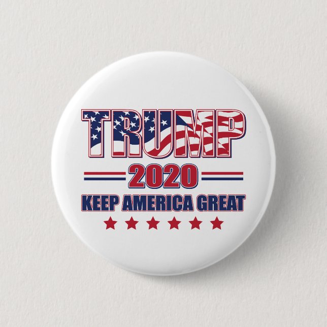 Bóton Redondo 5.08cm Excelente Trump 2020 Keep America (Frente)