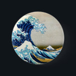 Bóton Redondo 5.08cm Excelente Wave de Kanagawa<br><div class="desc">Excelente Wave de Kanagawa pintada por Katsushika Hokusai por volta de 1830.</div>