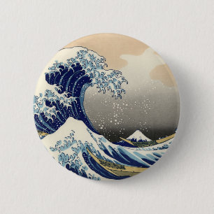 Bóton Redondo 5.08cm Excelente Wave Kanagawa - Pintura Japonesa