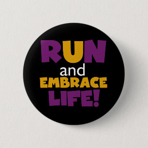 Bóton Redondo 5.08cm Executar Embrace Life Purple Yellow