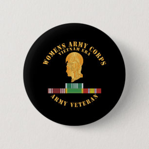 Bóton Redondo 5.08cm Exército - Mulheres Corpo de Exército Era Vietnã -