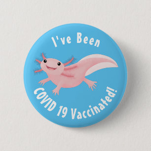 Bóton Redondo 5.08cm Exolotl branco rosa feliz