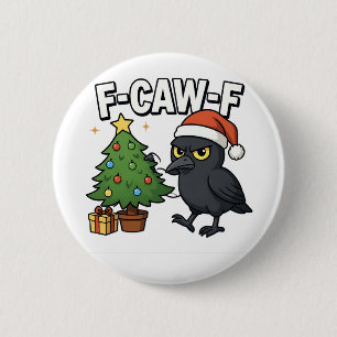 Bóton Redondo 5.08cm F-caw-f Corvo de Natal Árvore de Natal Meme