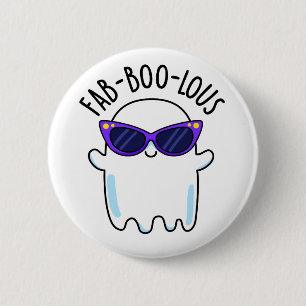 Bóton Redondo 5.08cm Fab-Boo-Lous Dia de as Bruxas engraçado Ghost Pun