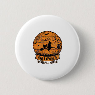 Bóton Redondo 5.08cm Fabricante de Basebol de Halloween Bruxa Voadora L