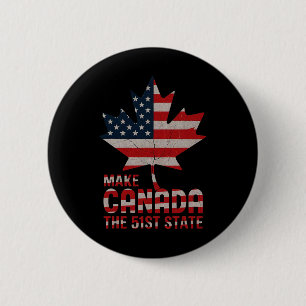 Bóton Redondo 5.08cm Faça Ao Canadá As 51 ruas Estadunidenses Bandeira