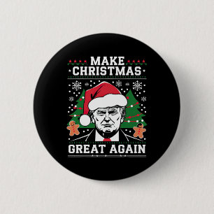 Bóton Redondo 5.08cm Faça Excelente De Natal Novamente Papais noeis Eng