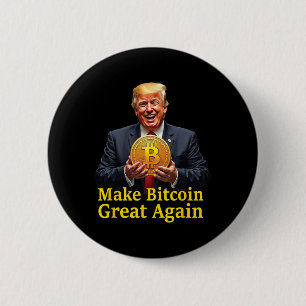 Bóton Redondo 5.08cm Faça o Excelente Bitmoney novamente Trump Bitmoney