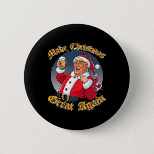 Bóton Redondo 5.08cm Faça o Excelente de Natal de novo 2024 Trump Engra