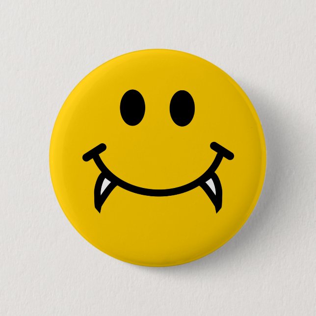 Bóton Redondo 5.08cm Face de vampiro com presas (Frente)