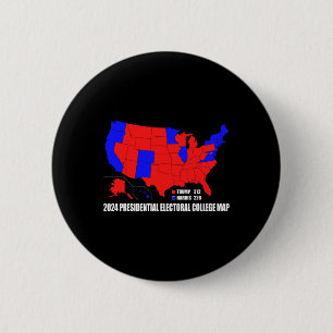 Bóton Redondo 5.08cm Faculdade Eleitoral Presidencial Mapa EUA Trump Ha
