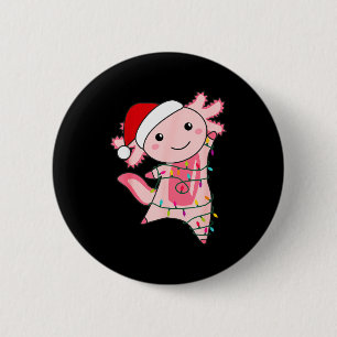 Bóton Redondo 5.08cm Fada de Natal Axolotl Luz de Natal Axolotl