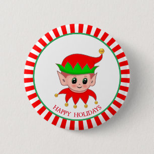 Bóton Redondo 5.08cm Fada de Natal fofa & sinos tilintantes dourados