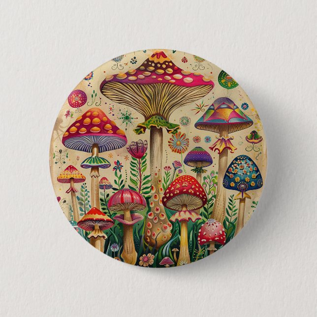 Bóton Redondo 5.08cm Fairytale Mushroom (Frente)
