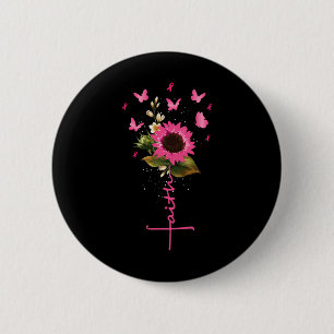 Bóton Redondo 5.08cm Faith Cross Breast Cancer Sensibence Christian Gif