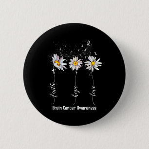 Bóton Redondo 5.08cm Faith Hope ama Cancer Cérebro Sensibilização Flor