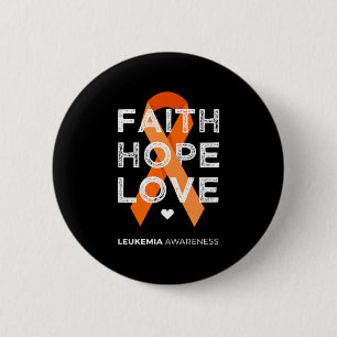 Bóton Redondo 5.08cm Faith Hope ama Laranja Fita Leucemia Aw
