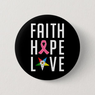 Bóton Redondo 5.08cm Faith Hope Ama O Cancer Da Mãe Da Estrela Oriental