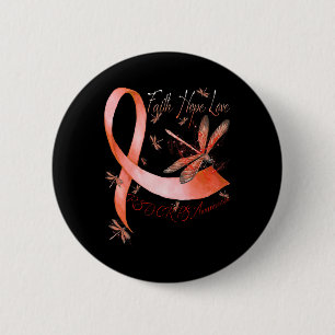 Bóton Redondo 5.08cm Faith Hope Love Dragonfly Rsd Crps Consciência