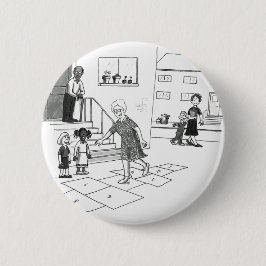 Bóton Redondo 5.08cm Faixas claras da mulher mais idosa que jogam o