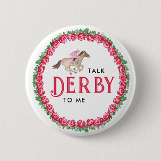 Bóton Redondo 5.08cm Fale Derby Comigo | Corrida de Cavalos Derby Chá d