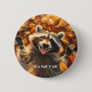 Bóton Redondo 5.08cm Fall Bobo Raccoon personalizável