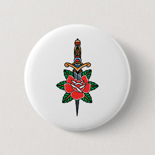 Bóton Redondo 5.08cm Falso amigo Tradicional Americano Tatuagem Antiga